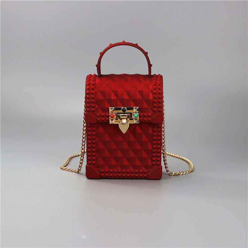 Women's mini backpack in urban style with elegant chain strap