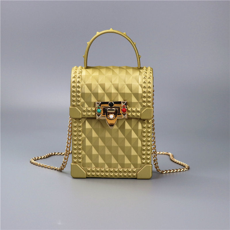 Women's mini backpack in urban style with elegant chain strap