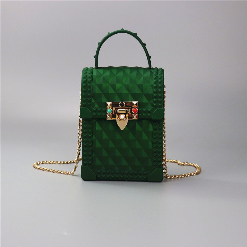 Women's mini backpack in urban style with elegant chain strap