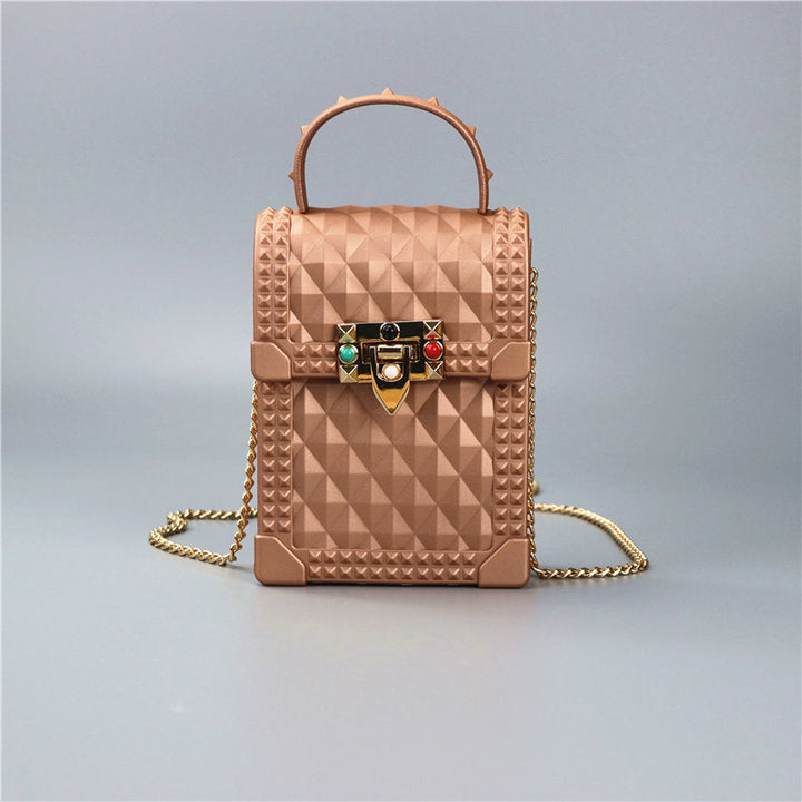 Women's mini backpack in urban style with elegant chain strap