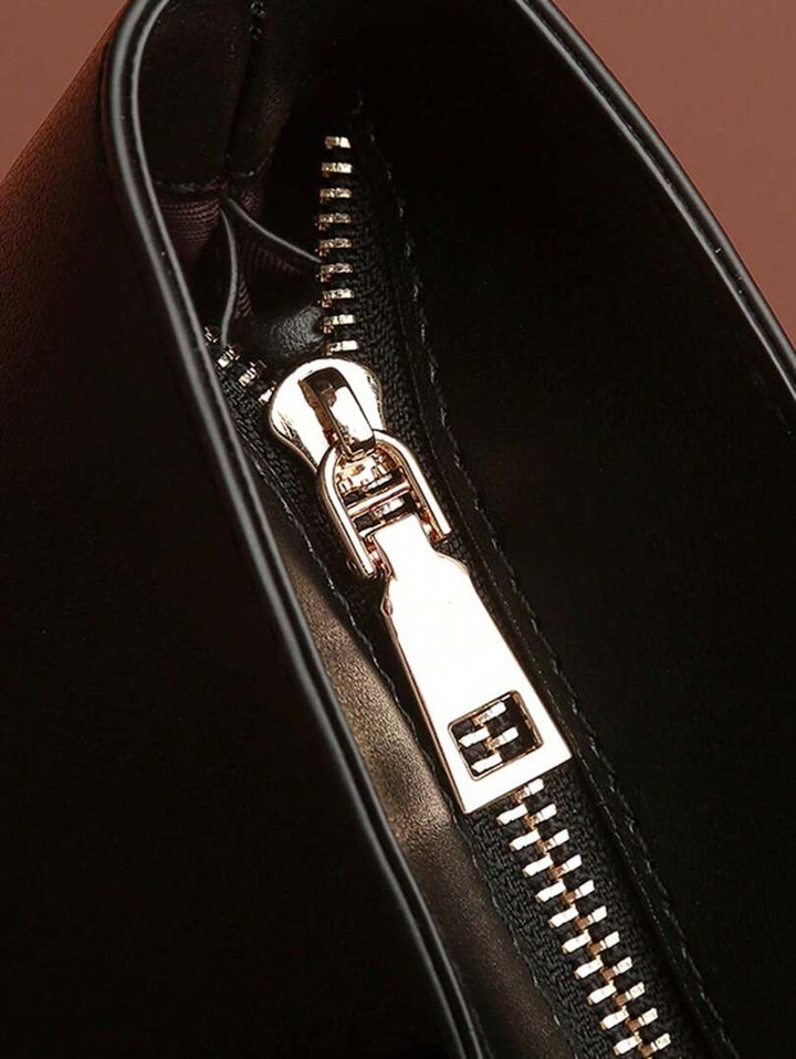 Large Leather Tote Bag, Women's Work Bag with Zipper