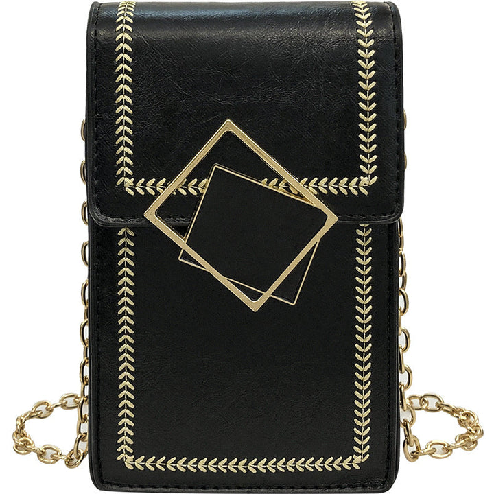 Women's fashionable mobile phone bag with elegant chain strap