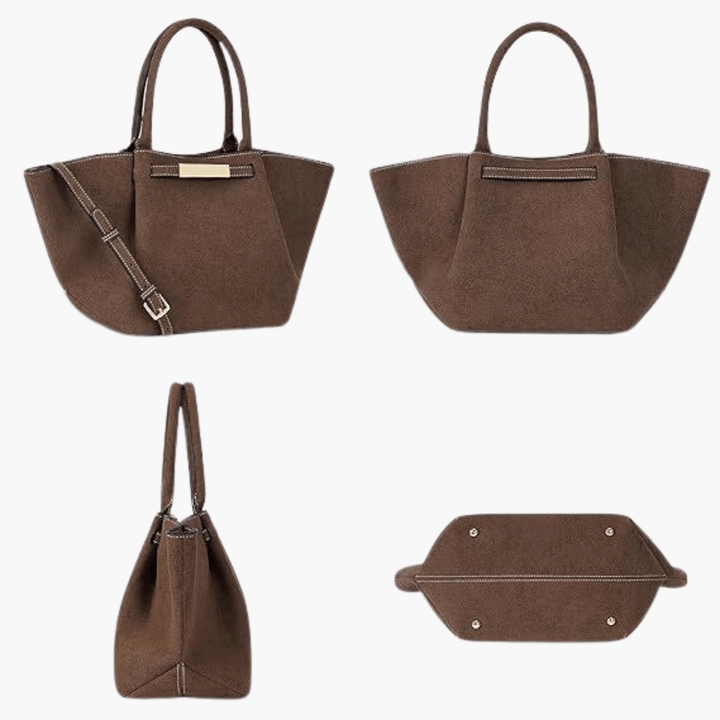 Large Suede Shoulder Handbag