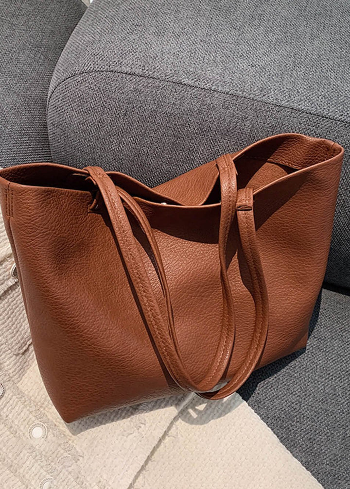 Spacious Women's Shoulder Bag Made of Soft Leather