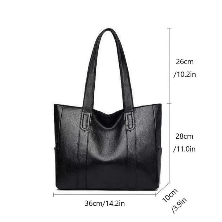 Leather Shoulder Bag Large Capacity Classic Vintage Style Elegant Tote Bag for Everyday
