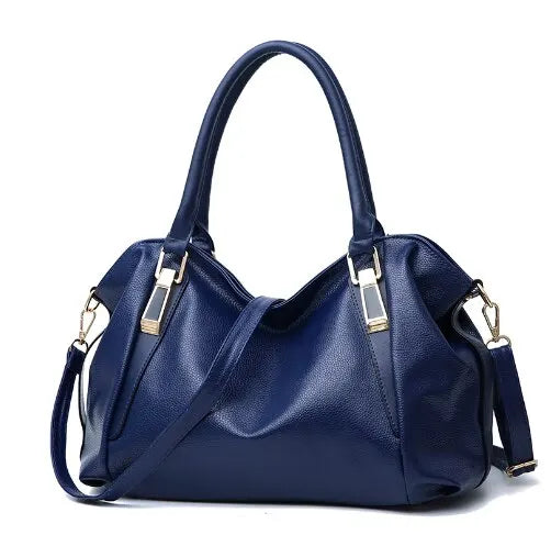 Solid color tote shoulder bag for women