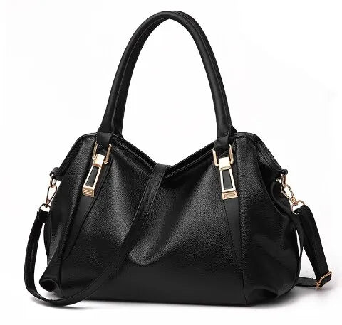 Solid color tote shoulder bag for women