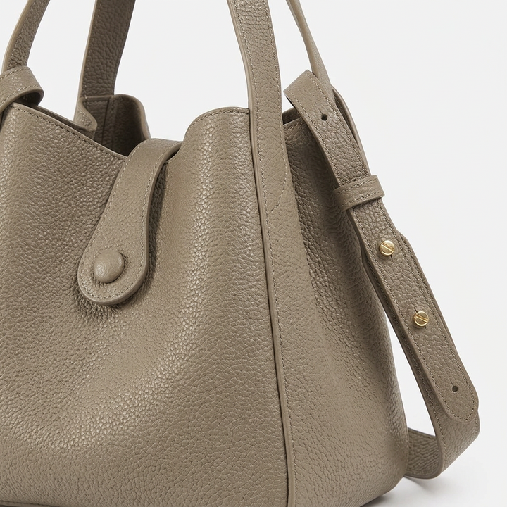 Mini-Leather-Crossbody-Bucket-Bag with Pouch