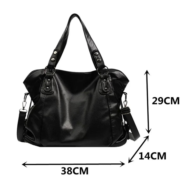 Leather Hobo Shoulder Bag for Women