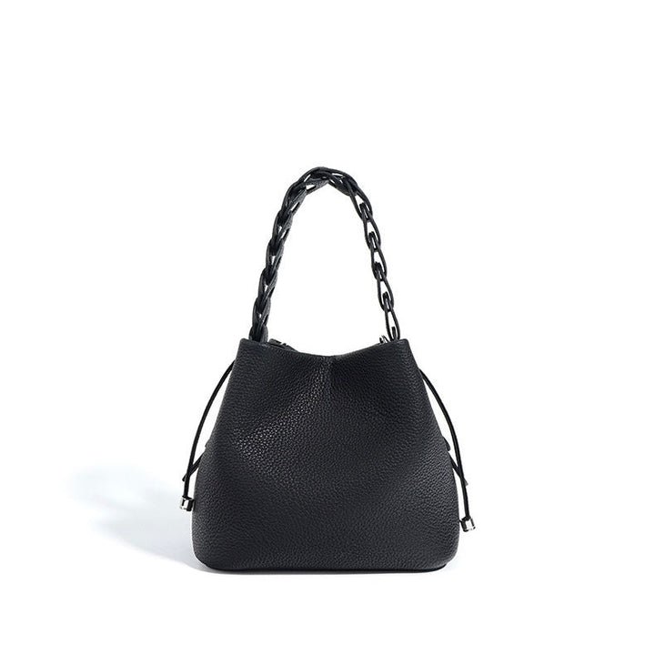 Women's Mini Bucket Bag with Braided Top Handle