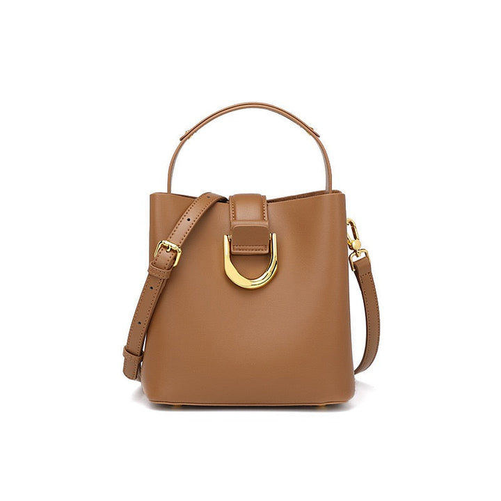 Bucket Bag with Gold D Ring and Crossbody Strap