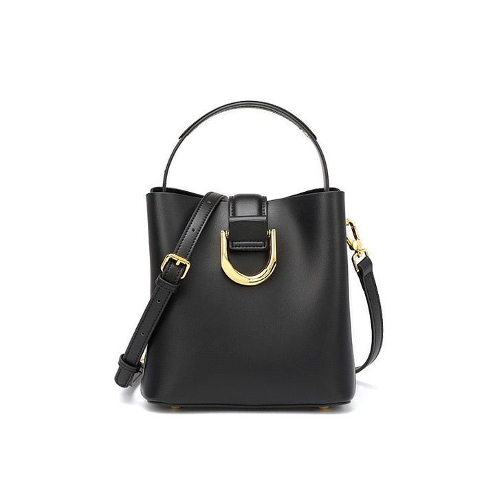 Bucket Bag with Gold D Ring and Crossbody Strap