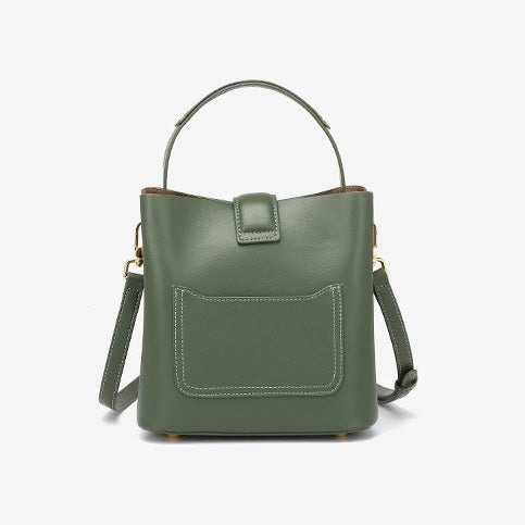 Bucket Bag with Gold D Ring and Crossbody Strap