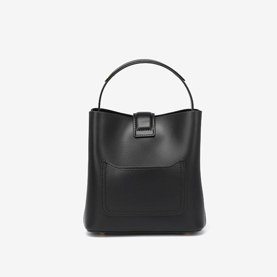 Bucket Bag with Gold D Ring and Crossbody Strap