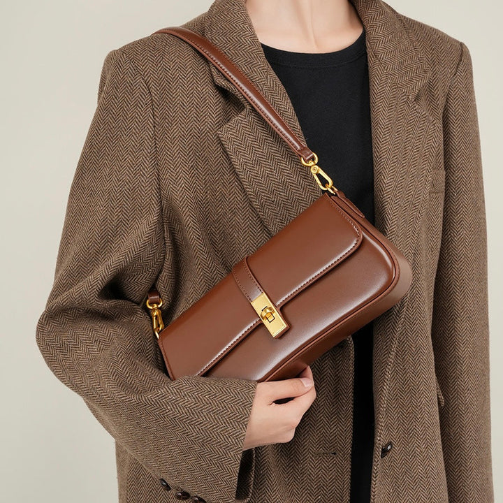 Ladies Baguette Bag with gold twist closure