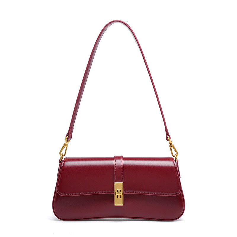 Ladies Baguette Bag with gold twist closure