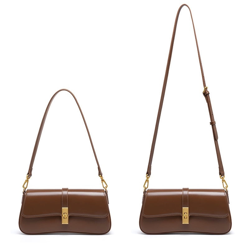 Ladies Baguette Bag with gold twist closure