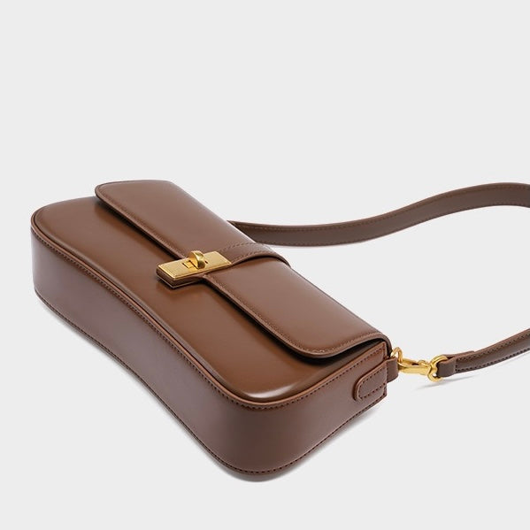 Ladies Baguette Bag with gold twist closure
