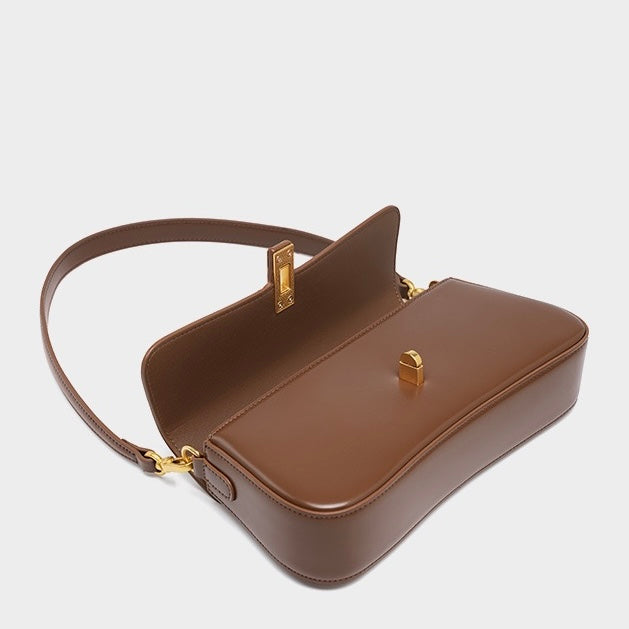 Ladies Baguette Bag with gold twist closure