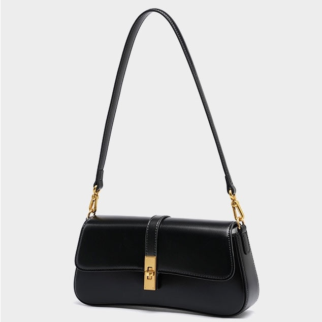 Ladies Baguette Bag with gold twist closure