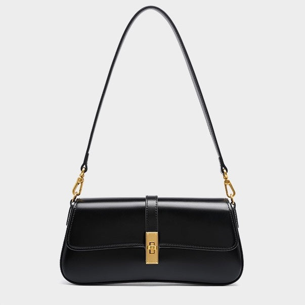Ladies Baguette Bag with gold twist closure