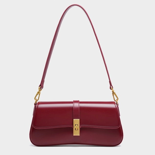 Ladies Baguette Bag with gold twist closure