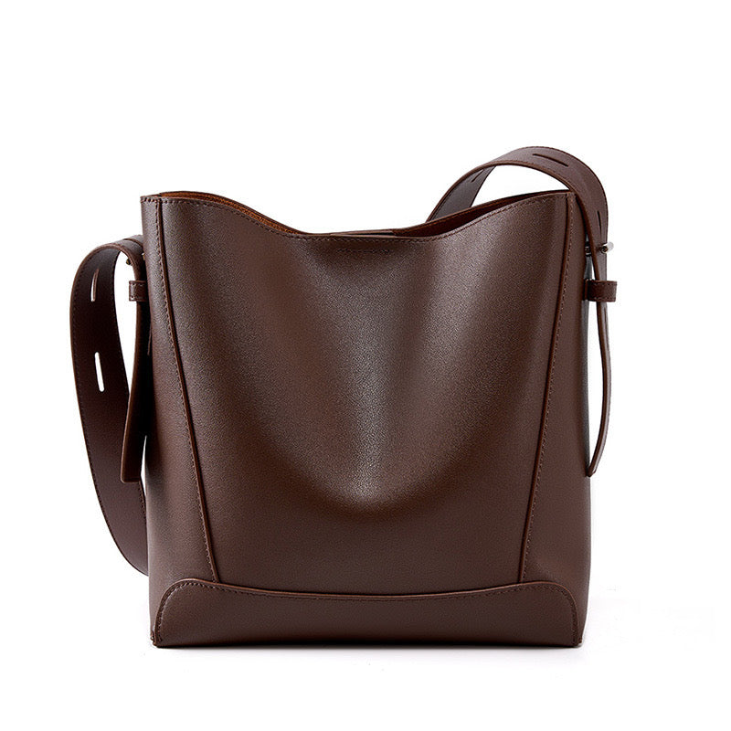 Women's Bucket Bag, Shoulder Bag with Inner Zipper Pocket