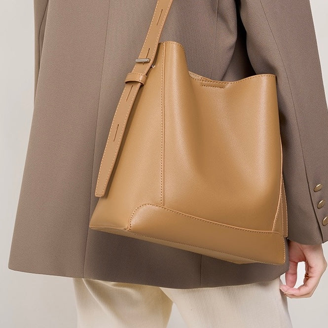 Women's Bucket Bag, Shoulder Bag with Inner Zipper Pocket