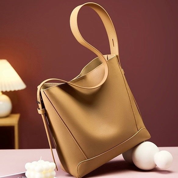 Women's Bucket Bag, Shoulder Bag with Inner Zipper Pocket