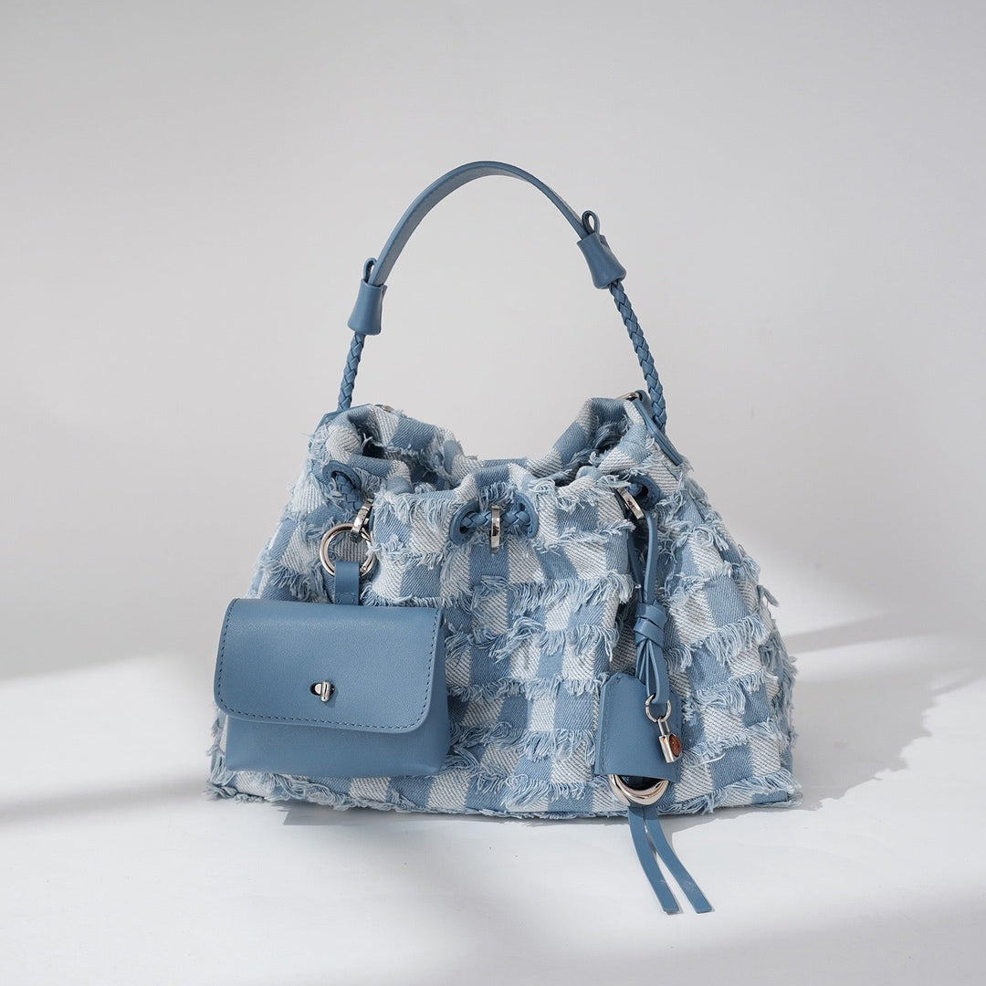 Fringe Bucket Bag with detachable mini pouch