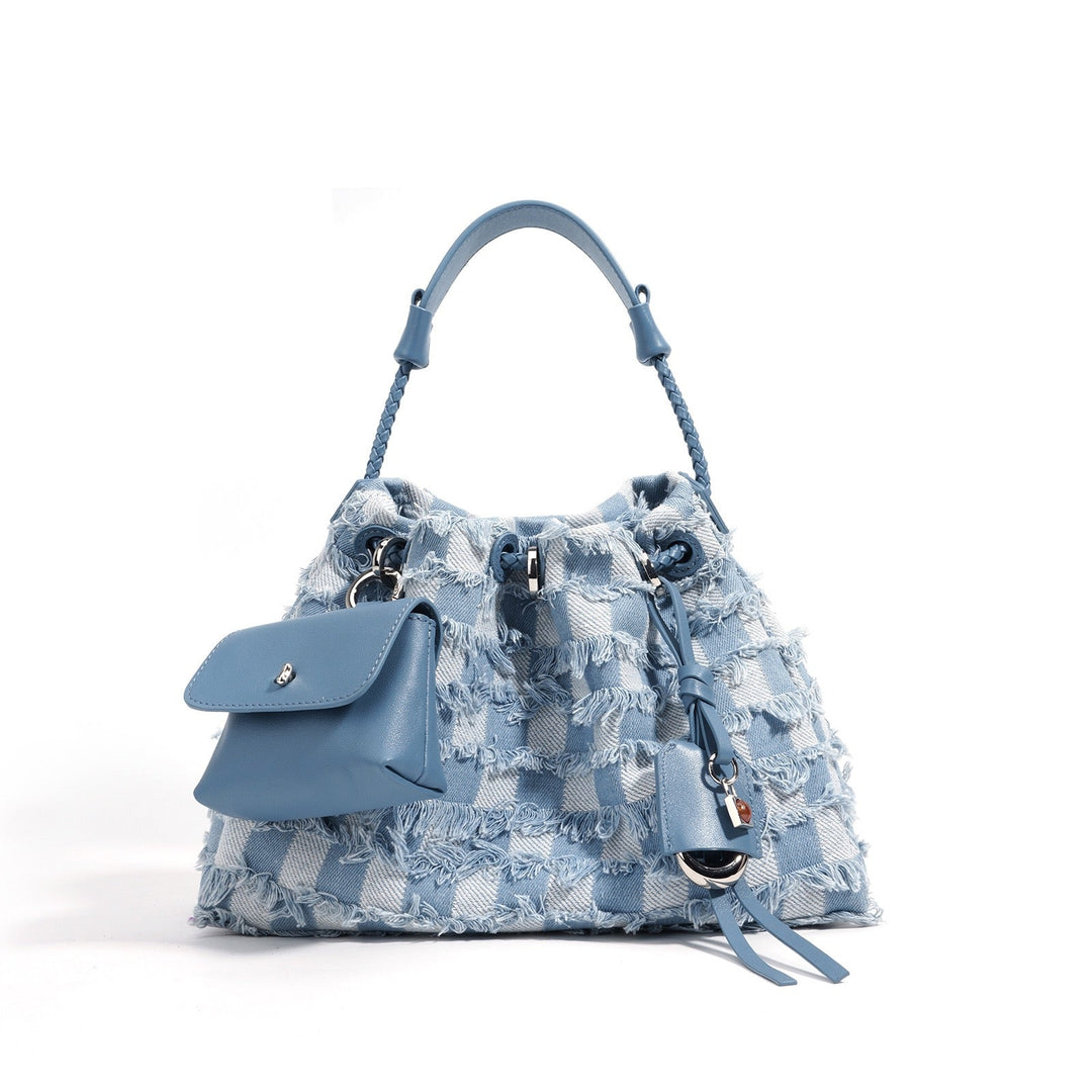 Fringe Bucket Bag with detachable mini pouch