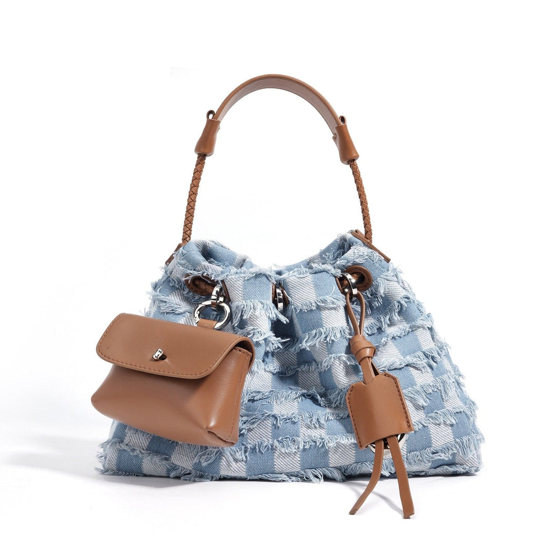 Fringe Bucket Bag with detachable mini pouch