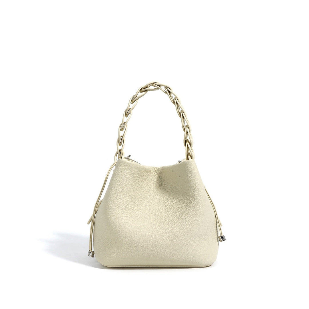 Women's Mini Bucket Bag with Braided Top Handle