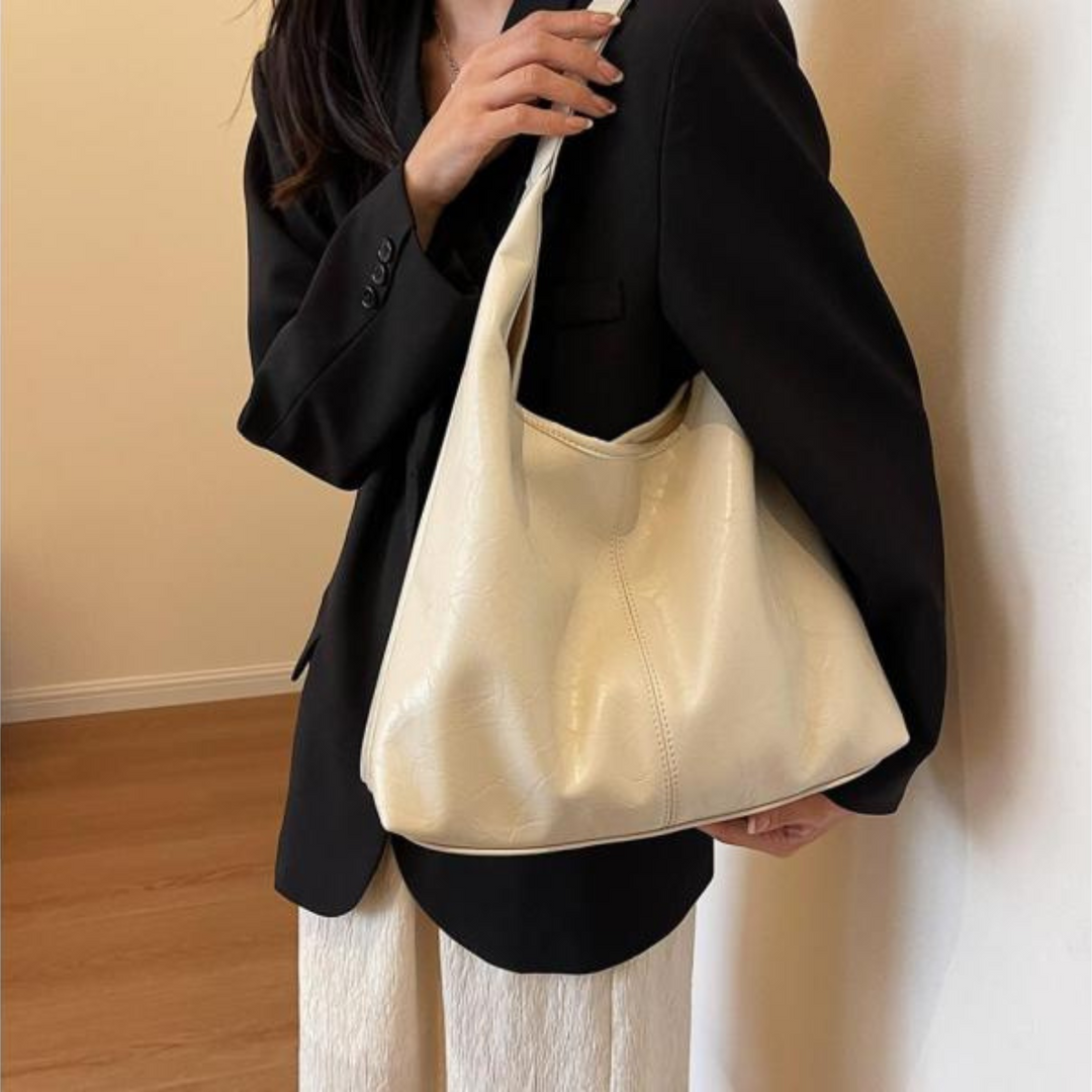Large Faux Leather Shoulder Bag Women's Handbag