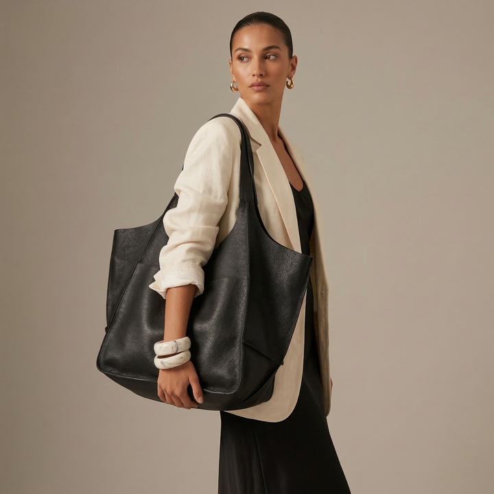 Oversized Leather Tote Bag, Large Shoulder Bag