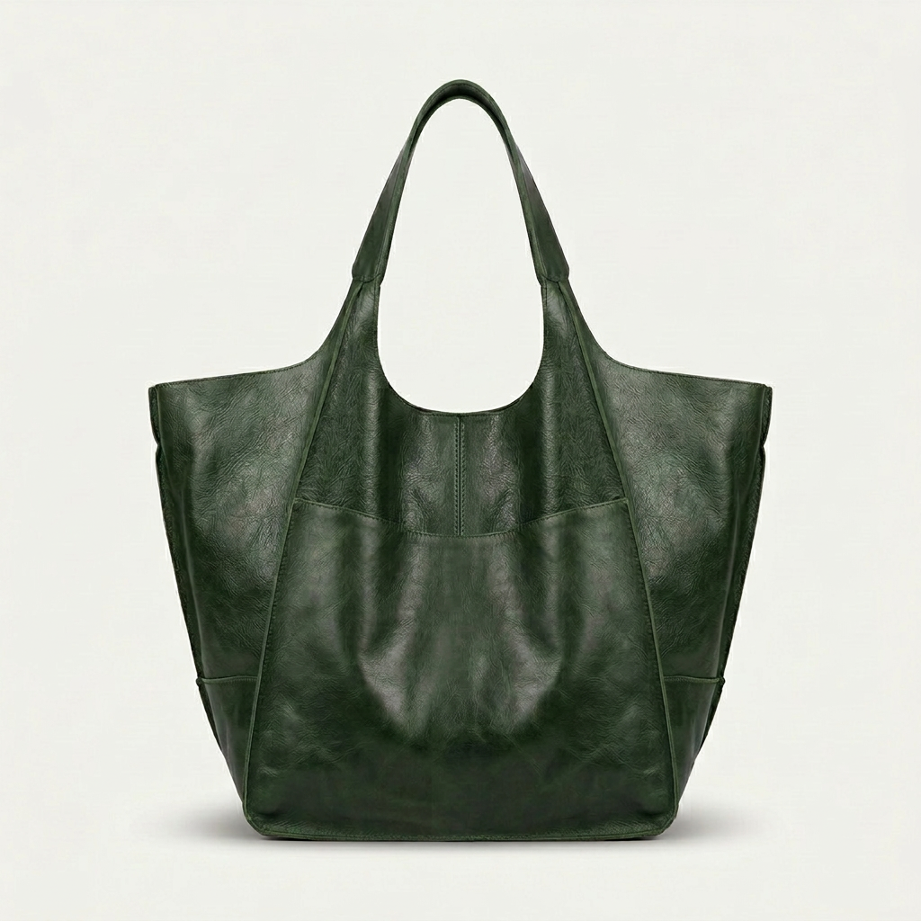 Oversized Leather Tote Bag, Large Shoulder Bag