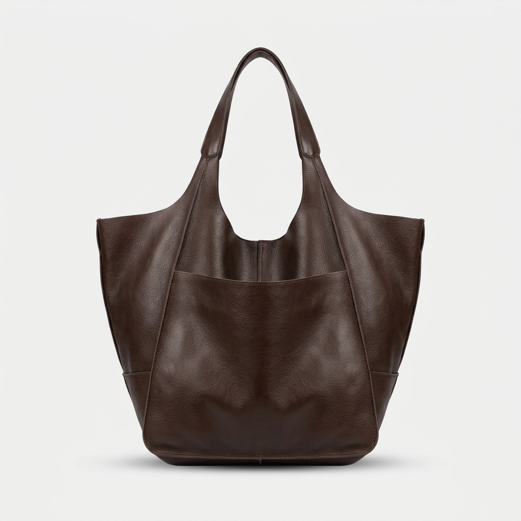 Oversized Leather Tote Bag, Large Shoulder Bag
