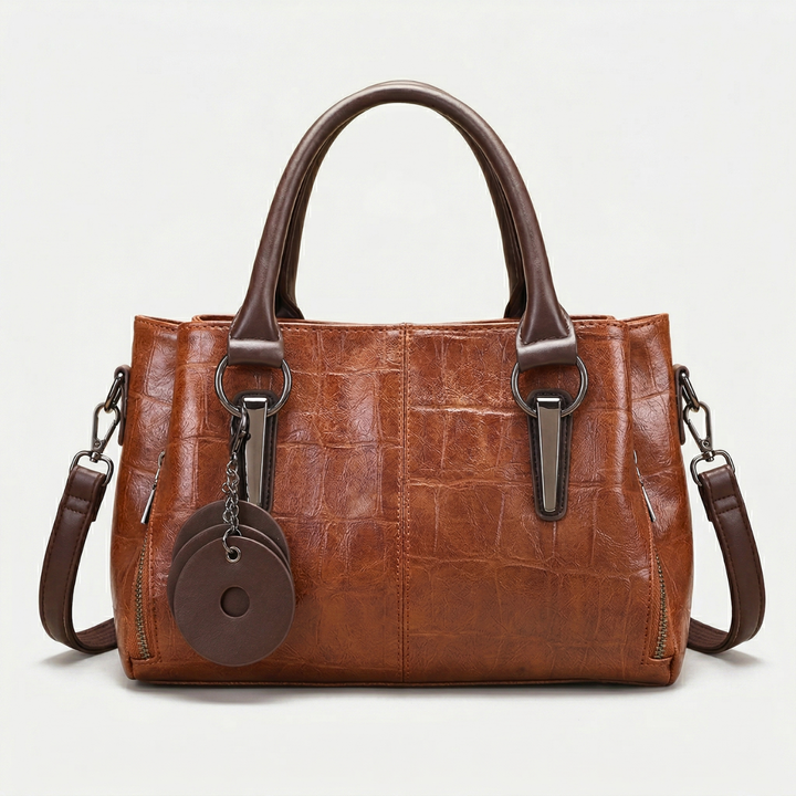 Vegan Leather Top-Handle Shoulder Bag