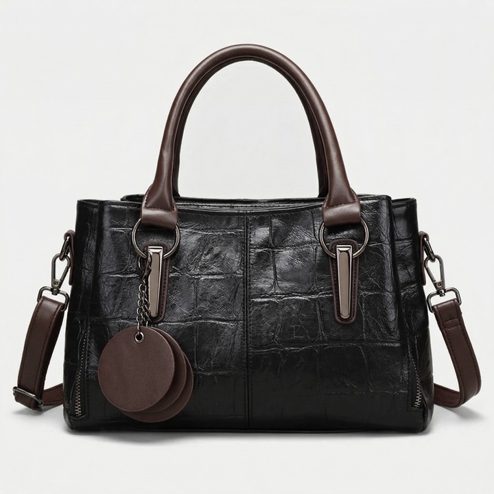 Vegan Leather Top-Handle Shoulder Bag