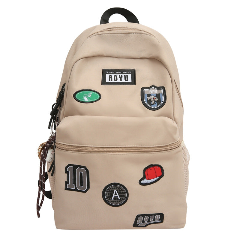 Stylish Graphic Patch School Backpack
