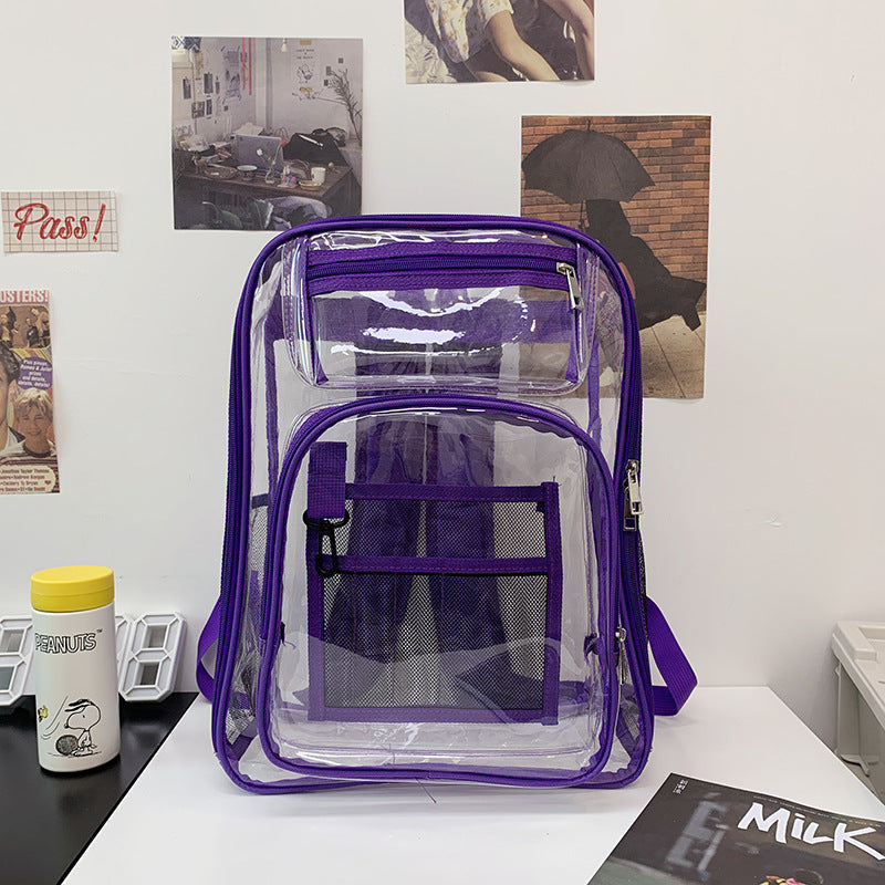 Transparent Multi-Pocket Clear School Backpack