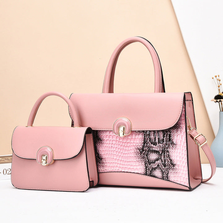 Women's Handbag Set with Luxurious Crocodile Leather Design