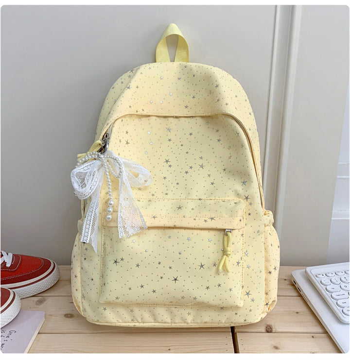 Stylish Star-Print Casual School Backpack