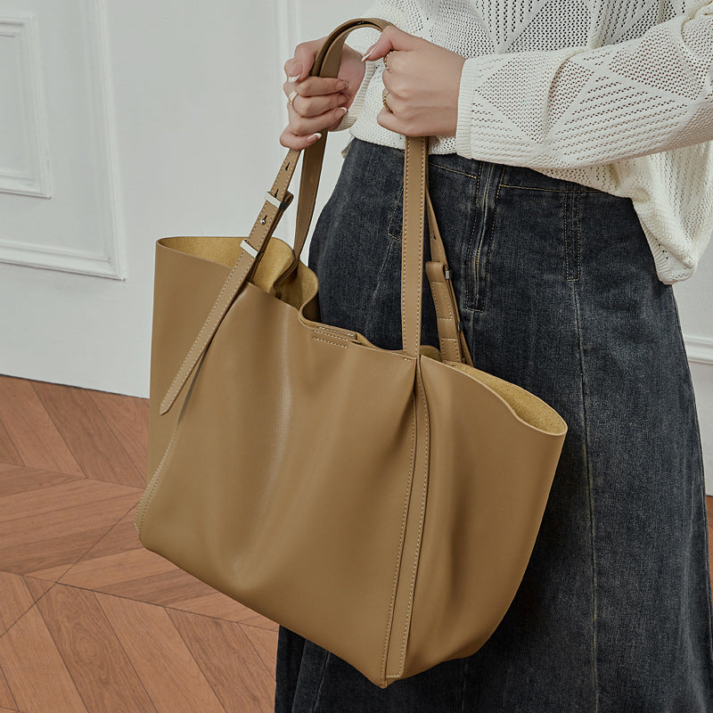Women's tote bag with elegant design and removable shoulder strap