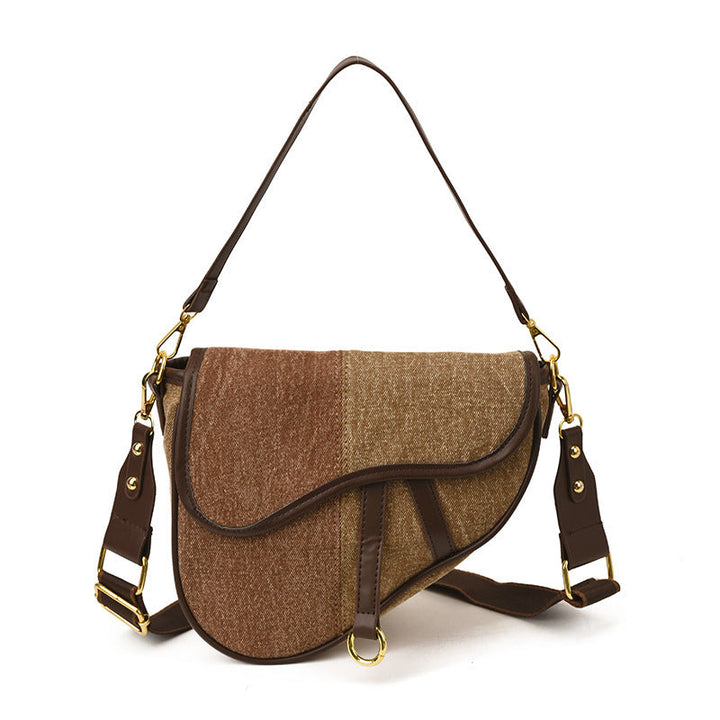 Women’s shoulder bag made of durable denim with adjustable shoulder strap