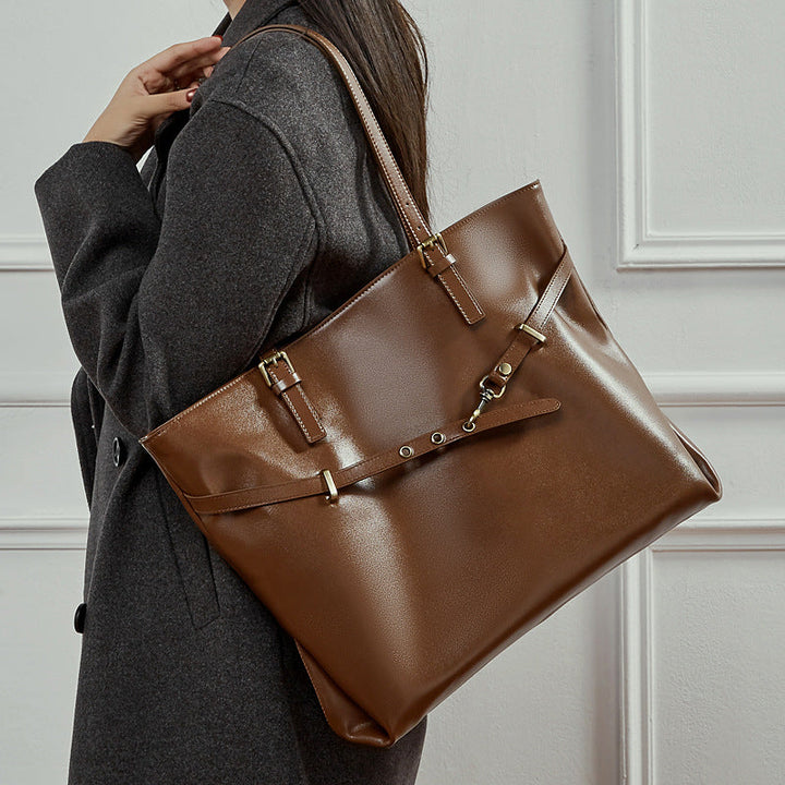 Women's elegant tote bag with practical interior design and stylish accents