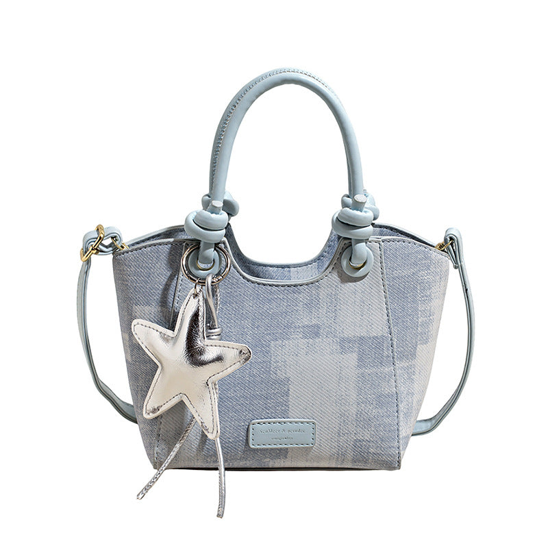 Women's Mini Handbag with Fashionable Star Keychain
