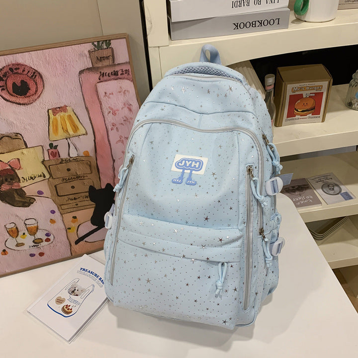 Star-Print Fashion School Backpack