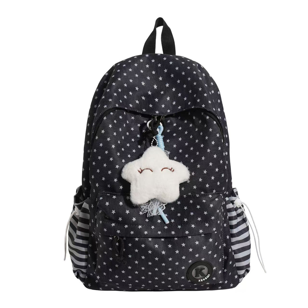 Star-Patterned Plush Backpack