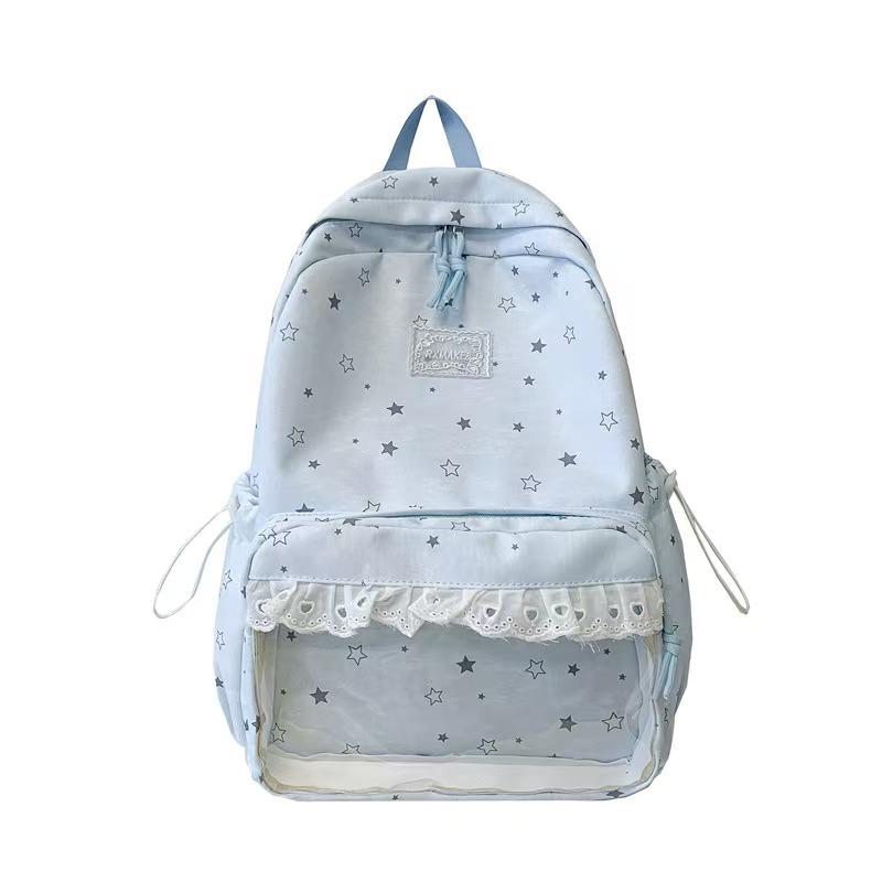 Star-Patterned Casual School Backpack
